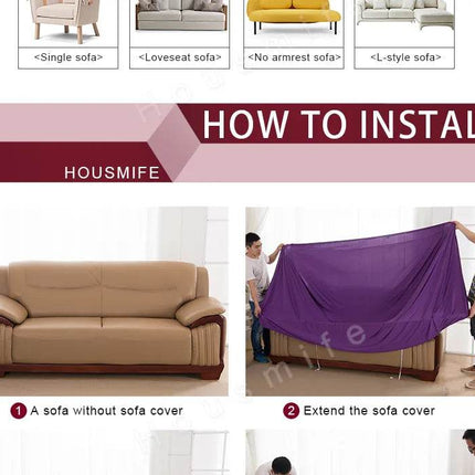 Elastic Living Room Solid Sofa Slipcovers - Mad Fly Essentials