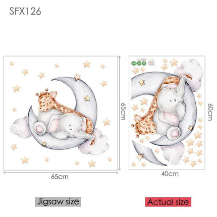 Elephant Giraffe Animal 3D Wall Sticker - 3D Wall Sticker - Sproutfox - Mad Fly Essentials