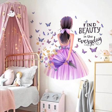 English Girl 2pc Butterfly 3D Wall Sticker - Mad Fly Essentials