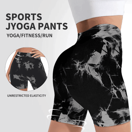 Women Pink Tie Dye Yoga Fitness Shorts - Mad Fly Essentials