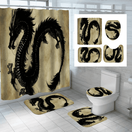 Flying Dragon Moon Shower Curtain Set - Mad Fly Essentials