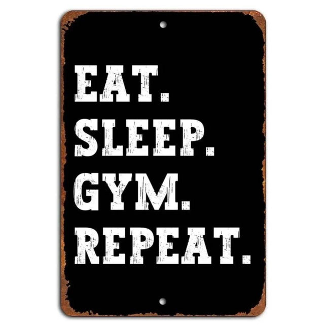 Fit Routine Eat Sleep Gym Vintage Sign - Mad Fly Essentials