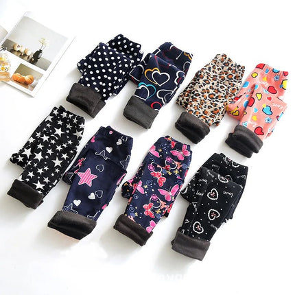 Fitness Leggings Baby Girl Heart Star Velvet Leggings - Fitness Leggings - Sonkpuel - Mad Fly Essentials