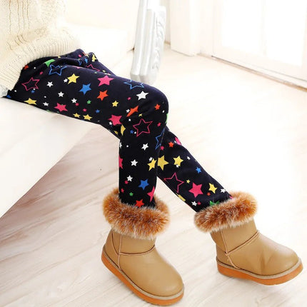 Fitness Leggings Baby Girl Heart Star Velvet Leggings - Fitness Leggings - Sonkpuel - Mad Fly Essentials