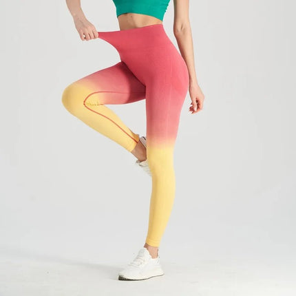 Fitness Leggings Women Gradient High-Waist 3D Leggings - Fitness Leggings - Ayhoog - Mad Fly Essentials
