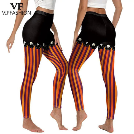 Fitness Leggings Women Halloween Punk Ghost Striped Leggings - Fitness Leggings - You're My Secret - Mad Fly Essentials