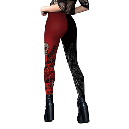 Fitness Leggings Women Vintage Gothic Floral Punk 3D Leggings - Fitness Leggings - FCCEXIO - Mad Fly Essentials