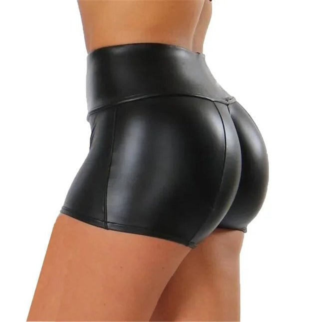 Fitness Shorts Women Hip Lift Leather Leggings - Fitness Shorts - Bliluen - Mad Fly Essentials