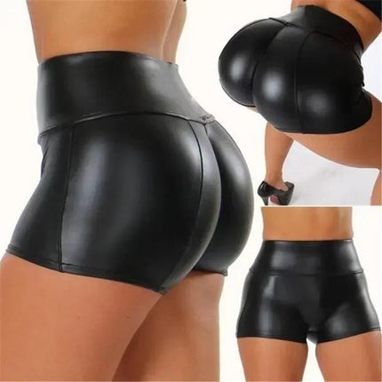 Fitness Shorts Women Hip Lift Leather Leggings - Fitness Shorts - Bliluen - Mad Fly Essentials