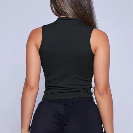 Fitness Top Women Slimming Sleeveless Zipper Sports Yoga Running Vest - Fitness Top - MirfulMe - Mad Fly Essentials