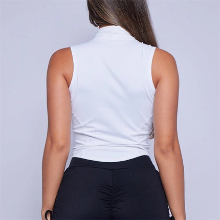 Fitness Top Women Slimming Sleeveless Zipper Sports Yoga Running Vest - Fitness Top - MirfulMe - Mad Fly Essentials