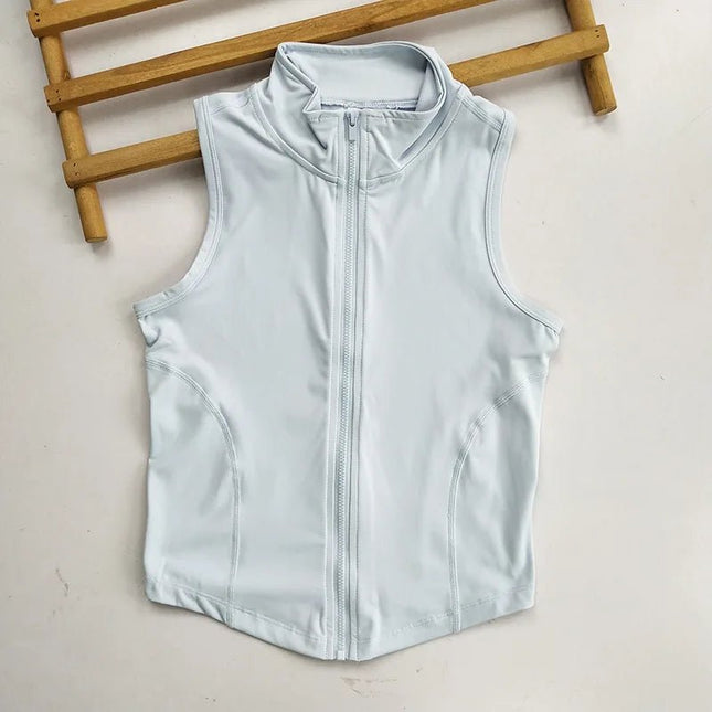Fitness Top Women Zip Sleeveless Training Vest - Fitness Top - HBJD - Mad Fly Essentials