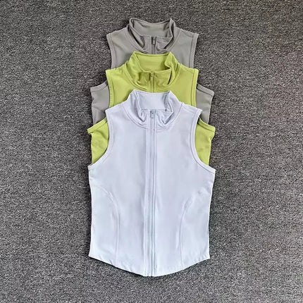 Fitness Top Women Zip Sleeveless Training Vest - Fitness Top - HBJD - Mad Fly Essentials