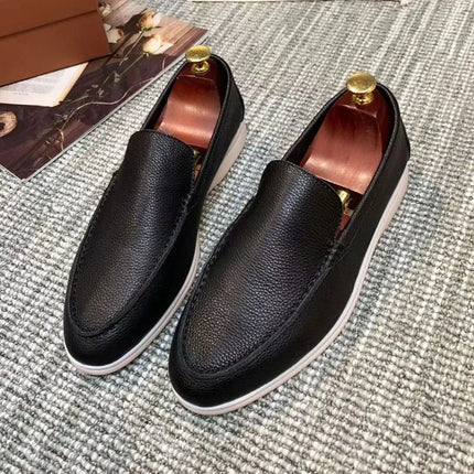 Flats Men Business Casual Leather Slip Office Loafers - Flats - Mazefeng - Mad Fly Essentials