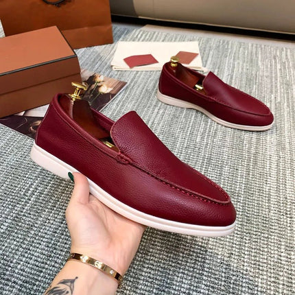 Flats Men Business Casual Leather Slip Office Loafers - Flats - Mazefeng - Mad Fly Essentials