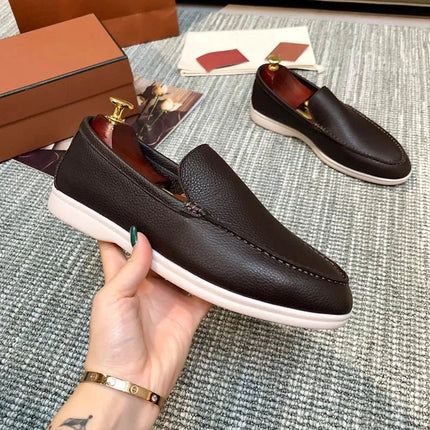 Flats Men Business Casual Leather Slip Office Loafers - Flats - Mazefeng - Mad Fly Essentials