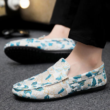Flats Men Floral Summer Breathable Casual Canvas Shoes - Flats - ZXQ - Mad Fly Essentials