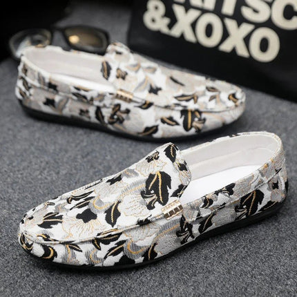 Flats Men Floral Summer Breathable Casual Canvas Shoes - Flats - ZXQ - Mad Fly Essentials