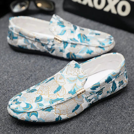 Flats Men Floral Summer Breathable Casual Canvas Shoes - Flats - ZXQ - Mad Fly Essentials