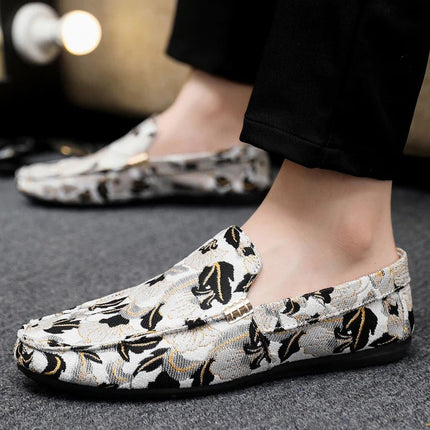 Flats Men Floral Summer Breathable Casual Canvas Shoes - Flats - ZXQ - Mad Fly Essentials