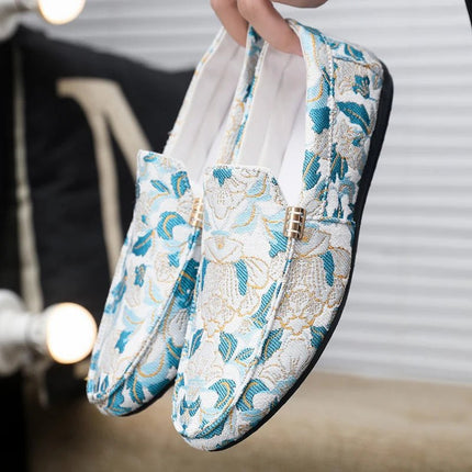 Flats Men Floral Summer Breathable Casual Canvas Shoes - Flats - ZXQ - Mad Fly Essentials