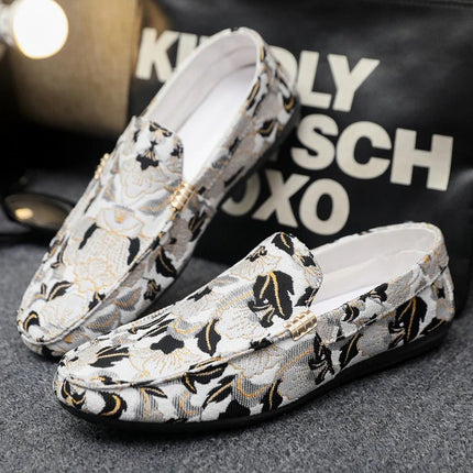 Flats Men Floral Summer Breathable Casual Canvas Shoes - Flats - ZXQ - Mad Fly Essentials