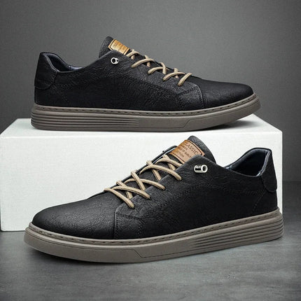 Flats Men Leather Casual Oxford Black Office Dress Shoes - Flats - Reetene - Mad Fly Essentials