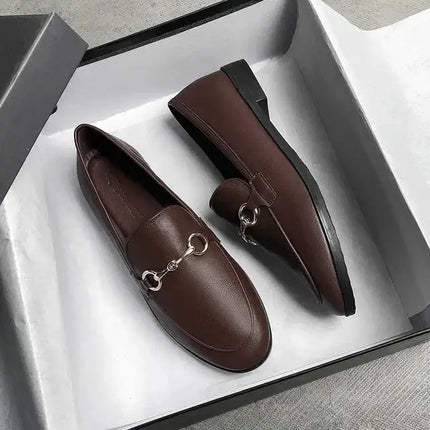 Flats Women Designer Luxury Flat Leather Loafers - Flats - Johnature - Mad Fly Essentials