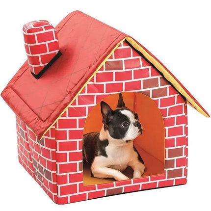 Foldable Small Plaid Dog Supplies House Pet Essentials - Pet Essentials - Pet Essentials - Mad Fly Essentials