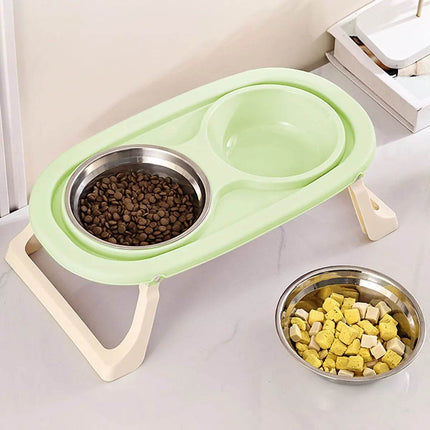 Foldable Stainless Double Dog Cat Bowl Pet Essentials - Pet Essentials - PETRAVEL - Mad Fly Essentials