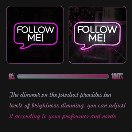 Follow Me Dimmable Neon Sign LED Night Light - LED Night Light - HDJ Signs - Mad Fly Essentials