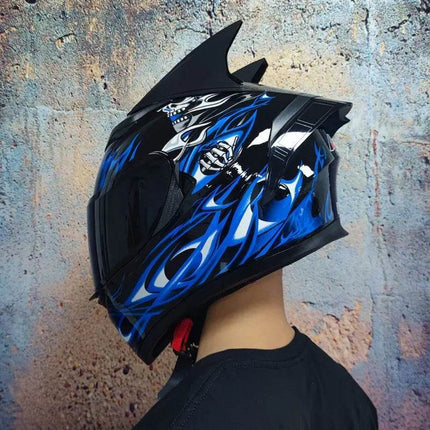 Full - Face Blue Black Capacete Motorcycle Helmet - Motorcycle Helmet - ORZ Helmets - Mad Fly Essentials