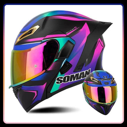 Full Face Pink Purple Motorcycle Helmet - Motorcycle Helmet - ORZ Helmets - Mad Fly Essentials