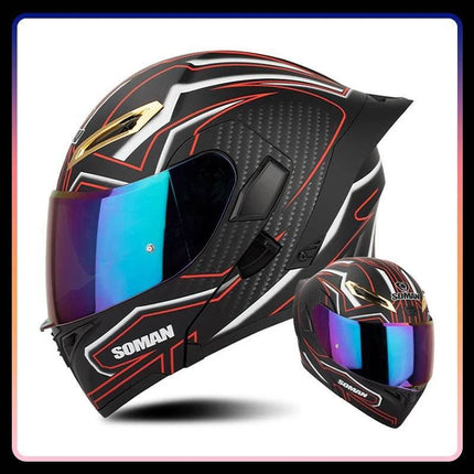 Full Face Pink Purple Motorcycle Helmet - Mad Fly Essentials