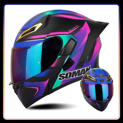 Full Face Pink Purple Motorcycle Helmet - Motorcycle Helmet - ORZ Helmets - Mad Fly Essentials