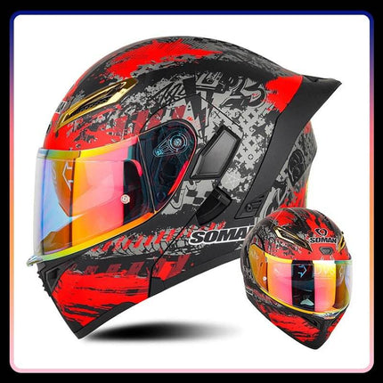 Full Face Pink Purple Motorcycle Helmet - Mad Fly Essentials
