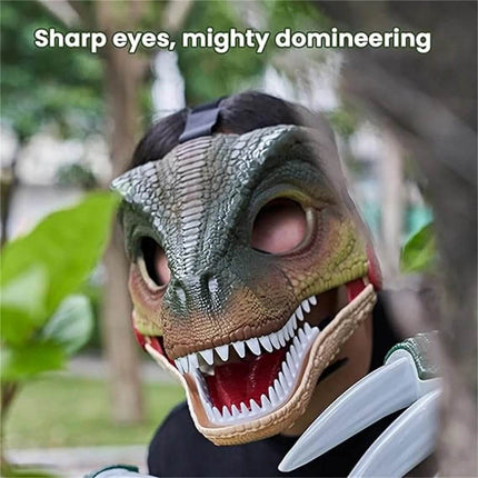 Funny Dinosaur Moving Jaw Face Costume Mask - Mad Fly Essentials