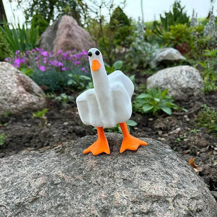 Funny Duck Middle Finger Resin Garden Figurine - Figurine - S - EMIGA - Mad Fly Essentials