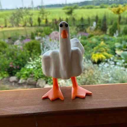Funny Duck Middle Finger Resin Garden Figurine - Figurine - S - EMIGA - Mad Fly Essentials