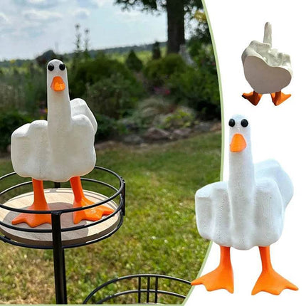Funny Duck Middle Finger Resin Garden Figurine - Figurine - S - EMIGA - Mad Fly Essentials