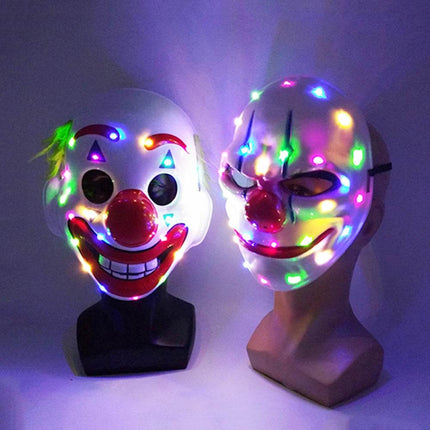 Funny Halloween Half Face Neon Costume Mask - Costume Mask - LEDP - Mad Fly Essentials