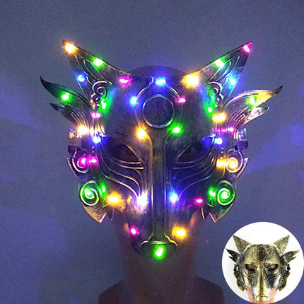 Funny Halloween Half Face Neon Costume Mask - Costume Mask - LEDP - Mad Fly Essentials