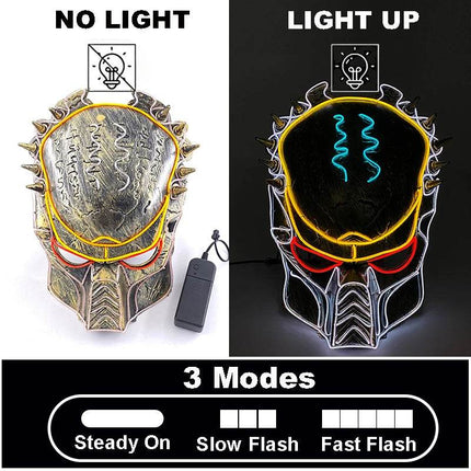 Funny Halloween Half Face Neon Costume Mask - Costume Mask - LEDP - Mad Fly Essentials