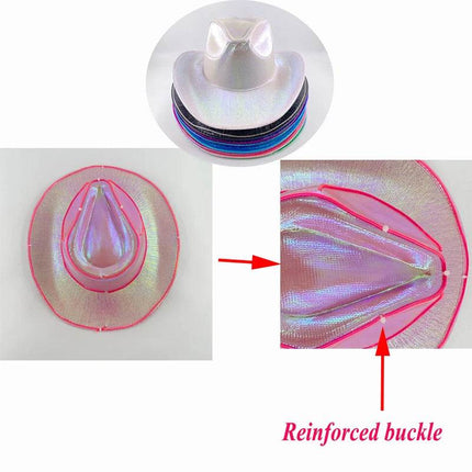 Funny LED Pearlescent Cowboy Costume Hat Party Essentials - Party Essentials - LEDIT - Mad Fly Essentials