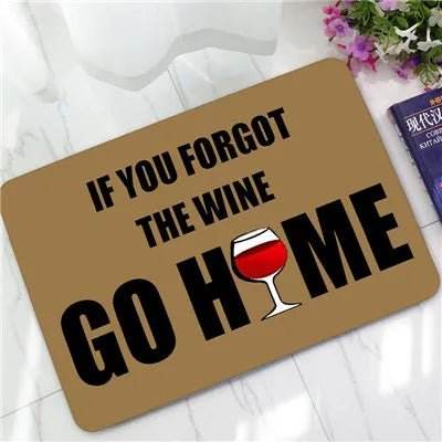 Funny Wine Quotes Floor Non - slip Kitchen Doormat - Doormat - Retro Rugs - Mad Fly Essentials