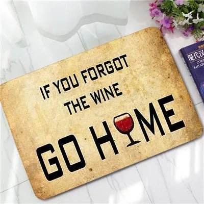 Funny Wine Quotes Floor Non - slip Kitchen Doormat - Doormat - Retro Rugs - Mad Fly Essentials