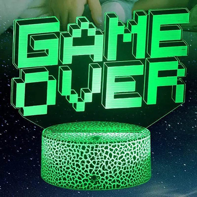Game Over Illusion Lamp 3D LED Night Light - LED Night Light - Party Essentials - Mad Fly Essentials