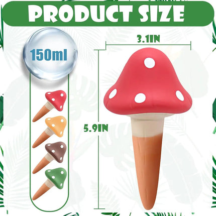 Garden Decor Auto 4pc Ceramic Mushroom Water Dripper - Garden Decor - Garden Pros - Mad Fly Essentials