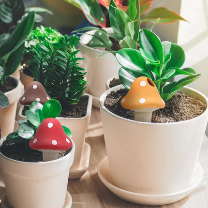 Garden Decor Auto 4pc Ceramic Mushroom Water Dripper - Garden Decor - Garden Pros - Mad Fly Essentials
