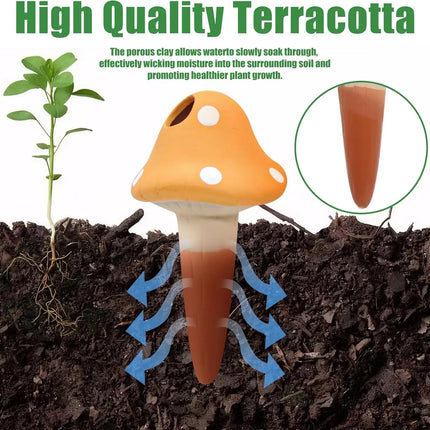 Garden Decor Auto 4pc Ceramic Mushroom Water Dripper - Garden Decor - Garden Pros - Mad Fly Essentials